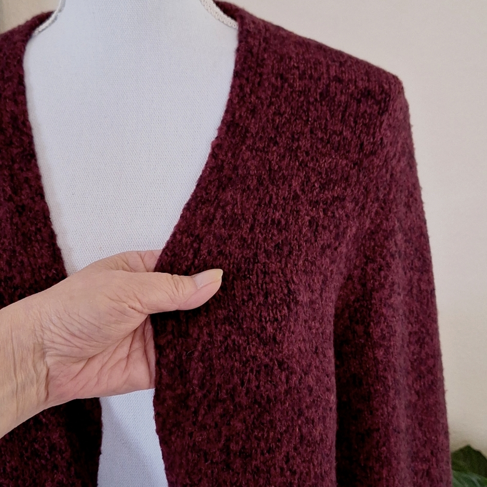 J. Crew Burgundy Open Front Cardigan - Picture 3 of 6